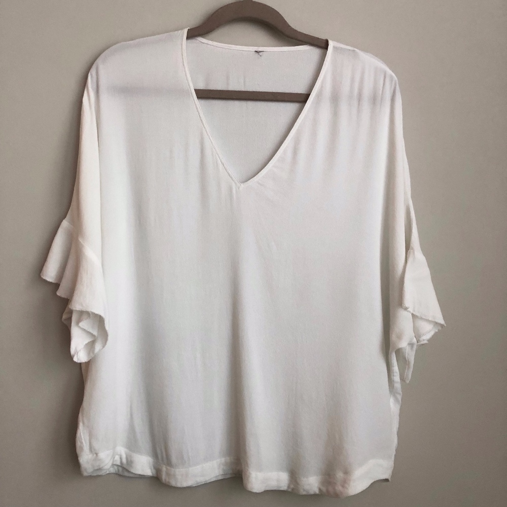 dolman sleeve white blouse